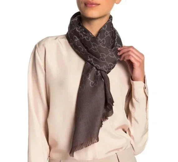 Gucci Woolen Scarf with GG Logo